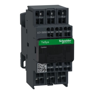 LC1D253B7 - Kontaktor, TeSys Deca, 3P(3 NO), AC-3/AC-3e, 0 kuni 440V, 25A, 24VAC 50/60Hz mähis, vedruga - Schneider Electric - Kontaktor, TeSys Deca, 3P(3 NO), AC-3/AC-3e, 0 kuni 440V, 25A, 24VAC 50/60Hz mähis, vedruga - Schneider Electric - 0