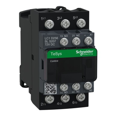 LC1D256SLS207 - TeSys Deca kontaktor S207 3P (3NO) AC3/AC3e 25A <=440V mähis 72V DC low - Schneider Electric - TeSys Deca kontaktor S207 3P (3NO) AC3/AC3e 25A <=440V mähis 72V DC low - Schneider Electric - 0