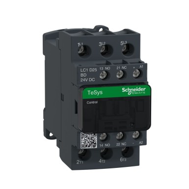 LC1D25BD - Kontaktor, TeSys Deca, 3P(3 NO), AC-3/AC-3e, 0 kuni 440V, 25A, 24VDC mähis. - Schneider Electric - Kontaktor, TeSys Deca, 3P(3 NO), AC-3/AC-3e, 0 kuni 440V, 25A, 24VDC mähis. - Schneider Electric - 0