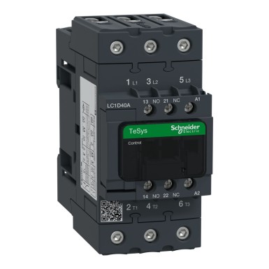 LC1D40AE7 - Kontaktor, TeSys Deca, 3P(3 NO), AC-3/AC-3e, 0 kuni 440V, 40A, 48VAC 50/60Hz mähis. - Schneider Electric - Kontaktor, TeSys Deca, 3P(3 NO), AC-3/AC-3e, 0 kuni 440V, 40A, 48VAC 50/60Hz mähis. - Schneider Electric - 0