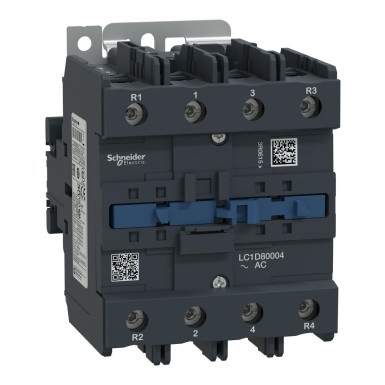 LC1D80004B7 - Kontaktor, TeSys Deca, 4P(4NO), AC-1, <=440V, 125A, 24V AC 50/60Hz mähis. - Schneider Electric - Kontaktor, TeSys Deca, 4P(4NO), AC-1, <=440V, 125A, 24V AC 50/60Hz mähis. - Schneider Electric - 0