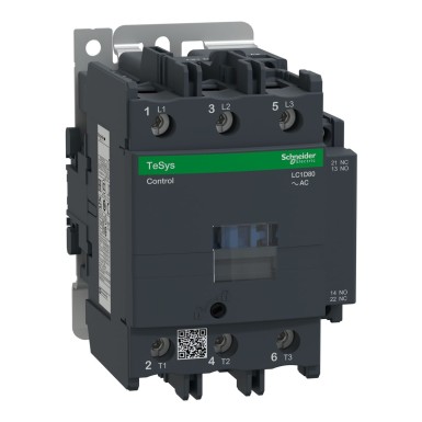 LC1D80B7 - Kontaktor, TeSys Deca, 3P(3NO), AC-3/AC-3e, 440V, 80A, 24V AC 50/60Hz mähis - Schneider Electric - Kontaktor, TeSys Deca, 3P(3NO), AC-3/AC-3e, 440V, 80A, 24V AC 50/60Hz mähis - Schneider Electric - 0