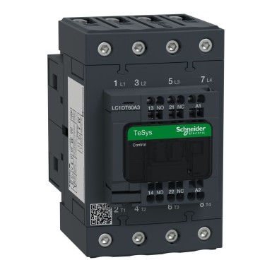 LC1DT60A3E7 - TeSys Deca kontaktor 4P(4 NO) AC1 <= 440 V 60 A 48 V AC 50/60 Hz mähis. - Schneider Electric - TeSys Deca kontaktor 4P(4 NO) AC1 <= 440 V 60 A 48 V AC 50/60 Hz mähis. - Schneider Electric - 0