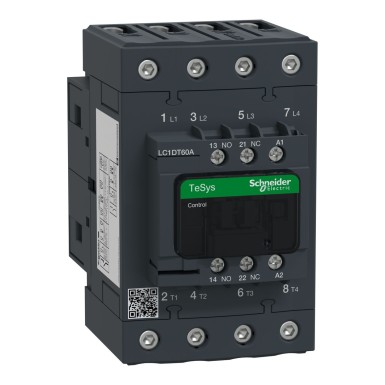 LC1DT60AB7 - TeSys Deca kontaktor 4P(4 NO) AC1 <= 440 V 60 A 24 V AC 50/60 Hz mähis. - Schneider Electric - TeSys Deca kontaktor 4P(4 NO) AC1 <= 440 V 60 A 24 V AC 50/60 Hz mähis. - Schneider Electric - 0