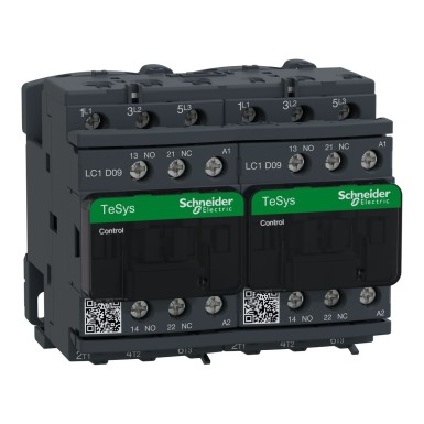 LC2D09F7 - TeSys Deca pöördkontaktor 3P(3 NO) AC3 <= 440 V 9 A 110 V vahelduvvoolu mähis. - Schneider Electric - TeSys Deca pöördkontaktor 3P(3 NO) AC3 <= 440 V 9 A 110 V vahelduvvoolu mähis. - Schneider Electric - 0