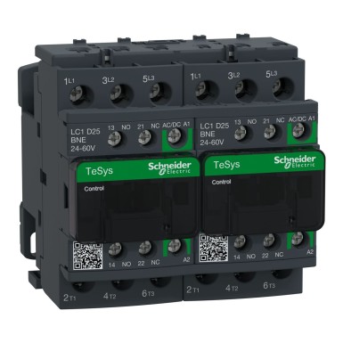 LC2D25BNE - TeSys Deca pöördkontaktor 3P <= 440 V 25 A AC3 24...60 V AC/DC mähis. - Schneider Electric - TeSys Deca pöördkontaktor 3P <= 440 V 25 A AC3 24...60 V AC/DC mähis. - Schneider Electric - 0