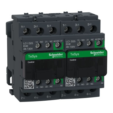 LC2D25EHE - TeSys Deca pöördkontaktor 3P <= 440 V 25 A AC3 48...130 V AC/DC mähis - Schneider Electric - TeSys Deca pöördkontaktor 3P <= 440 V 25 A AC3 48...130 V AC/DC mähis - Schneider Electric - 0