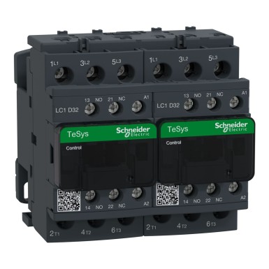 LC2D32B7 - TeSys Deca pöördkontaktor 3P(3 NO) AC3 <= 440 V 32 A 24 V vahelduvvoolu mähis. - Schneider Electric - TeSys Deca pöördkontaktor 3P(3 NO) AC3 <= 440 V 32 A 24 V vahelduvvoolu mähis. - Schneider Electric - 0