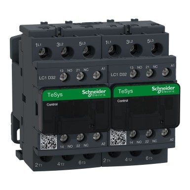 LC2D32F7 - TeSys Deca pöördkontaktor 3P(3 NO) AC3 <= 440 V 32 A 110 V vahelduvvoolu mähis. - Schneider Electric - TeSys Deca pöördkontaktor 3P(3 NO) AC3 <= 440 V 32 A 110 V vahelduvvoolu mähis. - Schneider Electric - 0