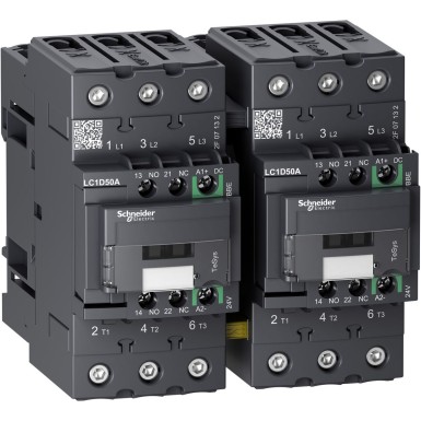 LC2D50ABBE - TeSys Deca pöördkontaktor 3P <= 440 V 50 A AC3 24 V alalisvoolu mähis - Schneider Electric - TeSys Deca pöördkontaktor 3P <= 440 V 50 A AC3 24 V alalisvoolu mähis - Schneider Electric - 0