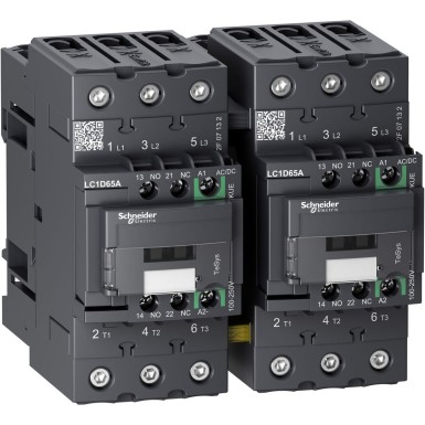 LC2D65AKUE - TeSys Deca pöördkontaktor 3P <= 440 V 65 A AC3 100...250 V AC/DC mähis. - Schneider Electric - TeSys Deca pöördkontaktor 3P <= 440 V 65 A AC3 100...250 V AC/DC mähis. - Schneider Electric - 0