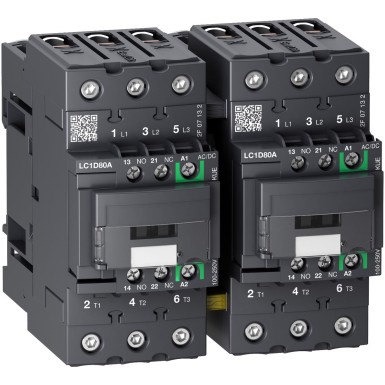 LC2D80ABNE - Pöördekontaktor, TeSys Deca, 3P(3NO), AC-3/AC-3e, <=440V, 66A, 24 kuni 60VAC/DC mähis - Schneider Electric - Pöördekontaktor, TeSys Deca, 3P(3NO), AC-3/AC-3e, <=440V, 66A, 24 kuni 60VAC/DC mähis - Schneider Electric - 0