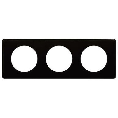 066683 - Céliane plate - Lacquered - 3 positions - Black finish - Ref: 066683 - Legrand - Céliane plate - Lacquered - 3 positions - Black finish - Ref: 066683 - Legrand - 0