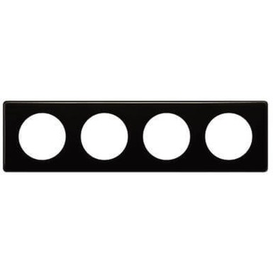 066684 - Céliane plate - Lacquered - 4 stations - Black finish - Ref: 066684 - Legrand - Céliane plate - Lacquered - 4 stations - Black finish - Ref: 066684 - Legrand - 0