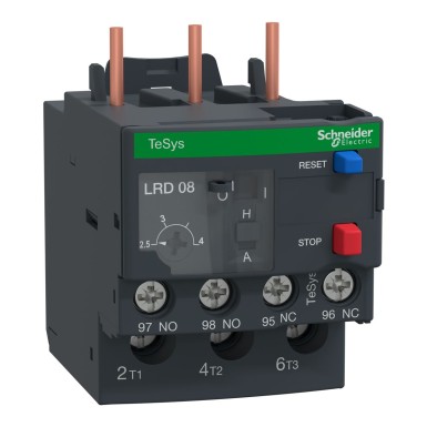 LR3D086 - Termiline ülekoormusrelee, TeSys Deca, 2,5-4A, 1NO+1NC, klass 10A, kõrvade klemm, tasakaalustamata koormuste jaoks. - Schneider Electric - Termiline ülekoormusrelee, TeSys Deca, 2,5-4A, 1NO+1NC, klass 10A, kõrvade klemm, tasakaalustamata koormuste jaoks. - Schneider Electric - 0