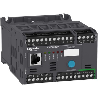 LTMR08DBD - Mootori kontroller, TeSys T, Motor Management, DeviceNet, 6 loogilist sisendit, 3 releeloogika väljundit, 0,4 kuni 8A, 24 VDC - Schneider Electric - Mootori kontroller, TeSys T, Motor Management, DeviceNet, 6 loogilist sisendit, 3 releeloogika väljundit, 0,4 kuni 8A, 24 VDC - Schneider Electric - 0