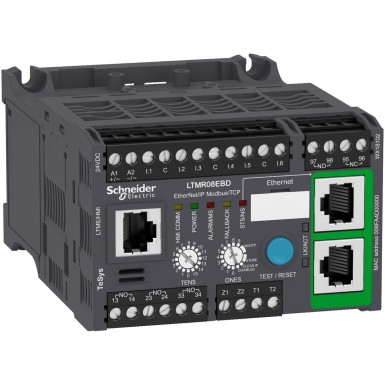 LTMR08EBD - Mootori kontroller, TeSys T, Motor Management, Ethernet/IP, Modbus/TCP, 6 loogilist sisendit, 3 loogilist väljundit, 0,4 kuni 8A, 24VDC - Schneider Electric - Mootori kontroller, TeSys T, Motor Management, Ethernet/IP, Modbus/TCP, 6 loogilist sisendit, 3 loogilist väljundit, 0,4 kuni 8A, 24VDC - Schneider Electric - 0