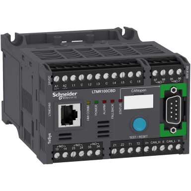 LTMR100CBD - Mootori kontroller, TeSys T, Motor Management, CANopen, 6 loogilist sisendit, 3 relee loogilist väljundit, 5 kuni 100A, 24VDC - Schneider Electric - Mootori kontroller, TeSys T, Motor Management, CANopen, 6 loogilist sisendit, 3 relee loogilist väljundit, 5 kuni 100A, 24VDC - Schneider Electric - 0