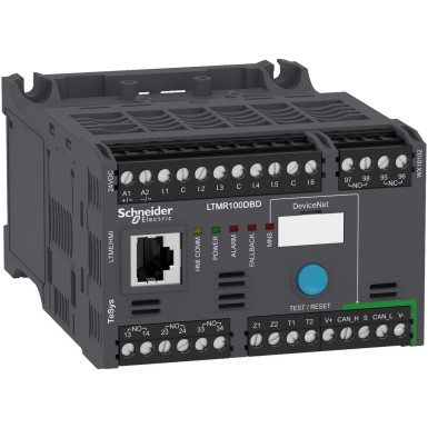 LTMR100DBD - Mootori kontroller, TeSys T, Motor Management, DeviceNet, 6 loogilist sisendit, 3 releeloogika väljundit, 5 kuni 100A, 24VDC - Schneider Electric - Mootori kontroller, TeSys T, Motor Management, DeviceNet, 6 loogilist sisendit, 3 releeloogika väljundit, 5 kuni 100A, 24VDC - Schneider Electric - 0