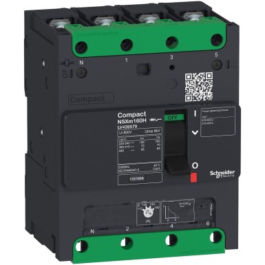 LV426170 - kaitselüliti ComPact NSXm E (16 kA 415 VAC juures), 4P 4d, 16 A nimiväärtus TMD päästik, surveklemmid ja ühendusklemmid. - Schneider Electric - kaitselüliti ComPact NSXm E (16 kA 415 VAC juures), 4P 4d, 16 A nimiväärtus TMD päästik, surveklemmid ja ühendusklemmid. - Schneider Electric - 0