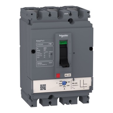 LV510440 - Kaitselüliti EasyPact CVS100F, 36 kA 415 VAC juures, 2,5 A nimiväärtus, magnetiline magneetiline vahetulemuslüliti, 3P 3d - Schneider Electric - Kaitselüliti EasyPact CVS100F, 36 kA 415 VAC juures, 2,5 A nimiväärtus, magnetiline magneetiline vahetulemuslüliti, 3P 3d - Schneider Electric - 0