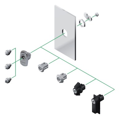 NSYTT8CSX - Kolmnurkne isaslukustusliitmik 8mm Spacial S3X korpusele, 100% roostevaba teras - Schneider Electric - Kolmnurkne isaslukustusliitmik 8mm Spacial S3X korpusele, 100% roostevaba teras - Schneider Electric - 1