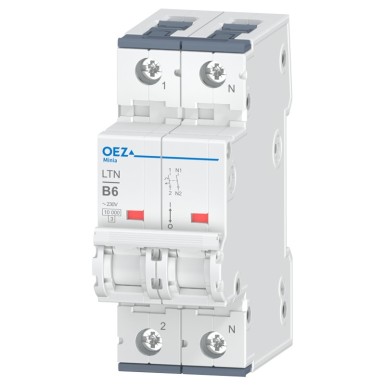 OEZ:41681 - In 6 A, Ue AC 230 V / DC 72 V, karakteristik B, 1+N-poolus, Icn 10 kA - OEZ - In 6 A, Ue AC 230 V / DC 72 V, karakteristik B, 1+N-poolus, Icn 10 kA - OEZ - 0