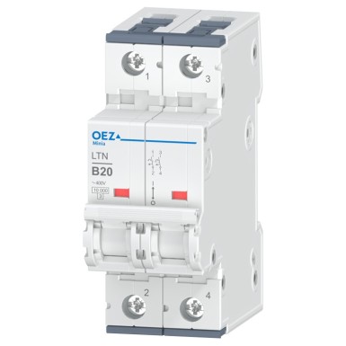 OEZ:41724 - In 20 A, Ue AC 230/400 V / DC 144 V, karakteristik B, 2-pooluseline, Icn 10 kA - OEZ - In 20 A, Ue AC 230/400 V / DC 144 V, karakteristik B, 2-pooluseline, Icn 10 kA - OEZ - 0