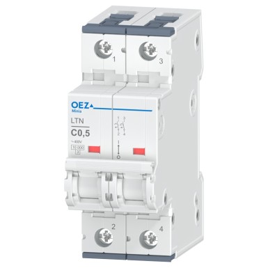 OEZ:41731 - In 0,5 A, Ue AC 230/400 V / DC 144 V, karakteristik C, 2-pooluseline, Icn 10 kA - OEZ - In 0,5 A, Ue AC 230/400 V / DC 144 V, karakteristik C, 2-pooluseline, Icn 10 kA - OEZ - 0