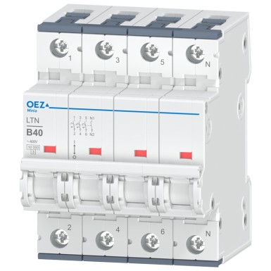 OEZ:41823 - 40 A, Ue AC 230/400 V / DC 216 V, karakteristik B, 3+N-poolus, Icn 10 kA - OEZ - 40 A, Ue AC 230/400 V / DC 216 V, karakteristik B, 3+N-poolus, Icn 10 kA - OEZ - 0