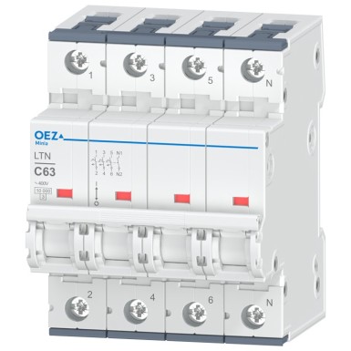 OEZ:41836 - 63 A, Ue AC 230/400 V / DC 216 V, karakteristik C, 3+N-poolus, Icn 10 kA - OEZ - 63 A, Ue AC 230/400 V / DC 216 V, karakteristik C, 3+N-poolus, Icn 10 kA - OEZ - 0