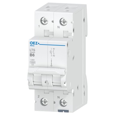 OEZ:42000 - In 6 A, Ue AC 230 V / DC 60 V, karakteristik B, 1+N-poolus, Icn 10 kA - OEZ - In 6 A, Ue AC 230 V / DC 60 V, karakteristik B, 1+N-poolus, Icn 10 kA - OEZ - 0