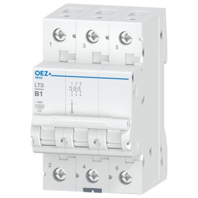 OEZ:42081 - 1 A, Ue AC 230/400 V / DC 180 V, karakteristik B, 3-pooluseline, Icn 10 kA - OEZ - 1 A, Ue AC 230/400 V / DC 180 V, karakteristik B, 3-pooluseline, Icn 10 kA - OEZ - 0