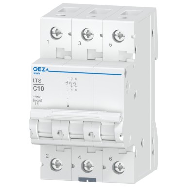 OEZ:42103 - In 10 A, Ue AC 230/400 V / DC 180 V, karakteristik C, 3-pooluseline, Icn 10 kA - OEZ - In 10 A, Ue AC 230/400 V / DC 180 V, karakteristik C, 3-pooluseline, Icn 10 kA - OEZ - 0