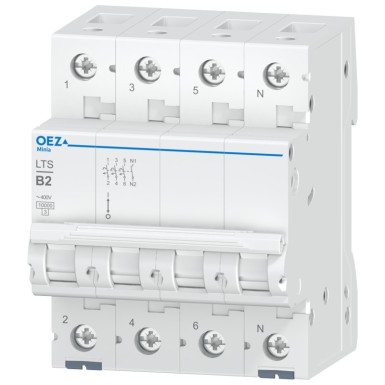 OEZ:42129 - In 2 A, Ue AC 230/400 V / DC 180 V, karakteristik B, 3+N-pooluseline, Icn 10 kA - OEZ - In 2 A, Ue AC 230/400 V / DC 180 V, karakteristik B, 3+N-pooluseline, Icn 10 kA - OEZ - 0