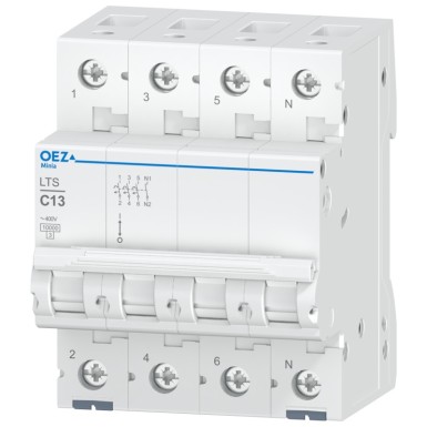 OEZ:42145 - In 13 A, Ue AC 230/400 V / DC 180 V, karakteristik C, 3+N-poolus, Icn 10 kA - OEZ - In 13 A, Ue AC 230/400 V / DC 180 V, karakteristik C, 3+N-poolus, Icn 10 kA - OEZ - 0