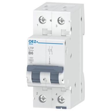 OEZ:42216 - In 6 A, Ue AC 230/400 V / DC 120 V, karakteristik B, 2-pooluseline, Icn 6 kA - OEZ - In 6 A, Ue AC 230/400 V / DC 120 V, karakteristik B, 2-pooluseline, Icn 6 kA - OEZ - 0