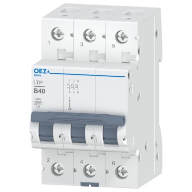 OEZ:42247 - 40 A, Ue AC 230/400 V / DC 180 V, karakteristik B, 3-pooluseline, Icn 6 kA - OEZ - 40 A, Ue AC 230/400 V / DC 180 V, karakteristik B, 3-pooluseline, Icn 6 kA - OEZ - 0