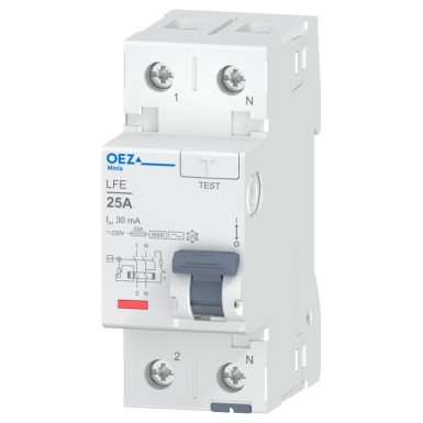 OEZ:42389 - In 25 A, Ue AC 230 V, Idn 30 mA, 2-pooluseline, Inc 6 kA, tüüp AC - OEZ - In 25 A, Ue AC 230 V, Idn 30 mA, 2-pooluseline, Inc 6 kA, tüüp AC - OEZ - 0