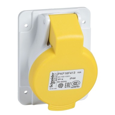 PKF16F413 - PratiKa pistikupesa kruvitud 16A 2P + E 100...130 V vahelduvvoolu paneel - Schneider Electric - PratiKa pistikupesa kruvitud 16A 2P + E 100...130 V vahelduvvoolu paneel - Schneider Electric - 0