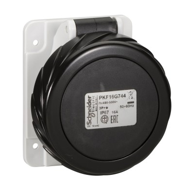 PKF16G744 - PratiKa pistikupesa kruvi sirge 16A 3P + E 480...500 V AC paneel - Schneider Electric - PratiKa pistikupesa kruvi sirge 16A 3P + E 480...500 V AC paneel - Schneider Electric - 0