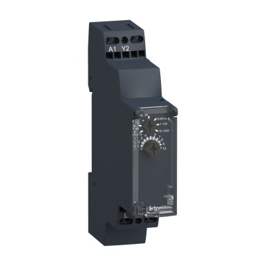 RE17LCBMS - Modulaarne ajastusrelee, Harmony, 0,7A, 1s..100h, väljalülitusviivitus, tahke väljund, vedruklemmid, 24...240V AC - Schneider Electric - Modulaarne ajastusrelee, Harmony, 0,7A, 1s..100h, väljalülitusviivitus, tahke väljund, vedruklemmid, 24...240V AC - Schneider Electric - 0