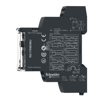 RE17RMXMUS - Harmony, modulaarne ajastusrelee, 8 A, 1 CO, 1 s..100 h, multifunktsionaalne, vedruklemmid, 24 V DC / 24...240 V AC/DC - Schneider Electric - Harmony, modulaarne ajastusrelee, 8 A, 1 CO, 1 s..100 h, multifunktsionaalne, vedruklemmid, 24 V DC / 24...240 V AC/DC - Schneider Electric - 3