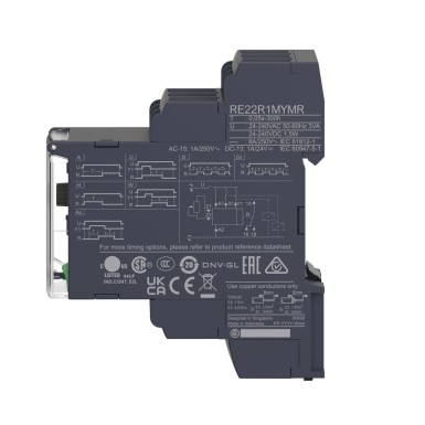 RE22R1MYMR - Harmony, modulaarne ajastusrelee, 8 A, 1 CO, 0,05 s?¦300 h, multifunktsionaalne, 24...240 V AC/DC - Schneider Electric - Harmony, modulaarne ajastusrelee, 8 A, 1 CO, 0,05 s?¦300 h, multifunktsionaalne, 24...240 V AC/DC - Schneider Electric - 4