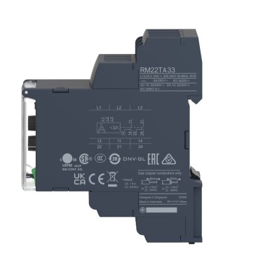 RM22TA33 - Harmony, modulaarne 3-faasiline toitejuhtimisrelee, 5 A, 2 CO, 380...480 V AC - Schneider Electric - Harmony, modulaarne 3-faasiline toitejuhtimisrelee, 5 A, 2 CO, 380...480 V AC - Schneider Electric - 2