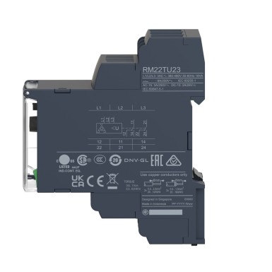 RM22TU23 - Harmony, modulaarne 3-faasiline alaregulaator, 8 A, 2 CO, 380?¦480 V vahelduvvool, 8 A, 2 CO, 380?¦480 V AC - Schneider Electric - Harmony, modulaarne 3-faasiline alaregulaator, 8 A, 2 CO, 380?¦480 V vahelduvvool, 8 A, 2 CO, 380?¦480 V AC - Schneider Electric - 3