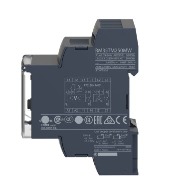 RM35TM250MW - Harmony, modulaarne mootori pinge- ja temperatuurikontrolli relee, 5 A , 2 NO, 24...240 V AC/DC - Schneider Electric - Harmony, modulaarne mootori pinge- ja temperatuurikontrolli relee, 5 A , 2 NO, 24...240 V AC/DC - Schneider Electric - 4