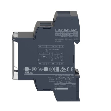 RM35TM50MW - Harmony, modulaarne mootori pinge- ja temperatuurikontrolli relee, 5 A , 2 NO, 24..240 V AC/DC - Schneider Electric - Harmony, modulaarne mootori pinge- ja temperatuurikontrolli relee, 5 A , 2 NO, 24..240 V AC/DC - Schneider Electric - 6