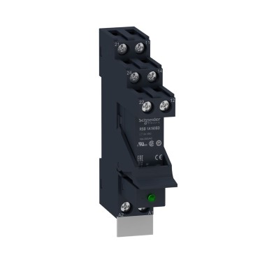 RSB1A160BDPV - Harmony, Interface plugin relee eelpaigaldatud, 16 A, 1 CO, LED-iga, kaitselülitusega, 24 V DC - Schneider Electric - Harmony, Interface plugin relee eelpaigaldatud, 16 A, 1 CO, LED-iga, kaitselülitusega, 24 V DC - Schneider Electric - 0