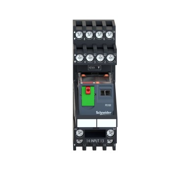 RXM2AB2B7PVM - Miniatuurne pistikrelee eelpaigaldatud, Harmony, 10A, 2CO, LED-iga, lukustatava testimisnupuga, segaklemmide pesa, 24 V AC - Schneider Electric - Miniatuurne pistikrelee eelpaigaldatud, Harmony, 10A, 2CO, LED-iga, lukustatava testimisnupuga, segaklemmide pesa, 24 V AC - Schneider Electric - 1